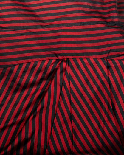 Tulip Skirt - Scarlet Stripe - Silk  Shantung