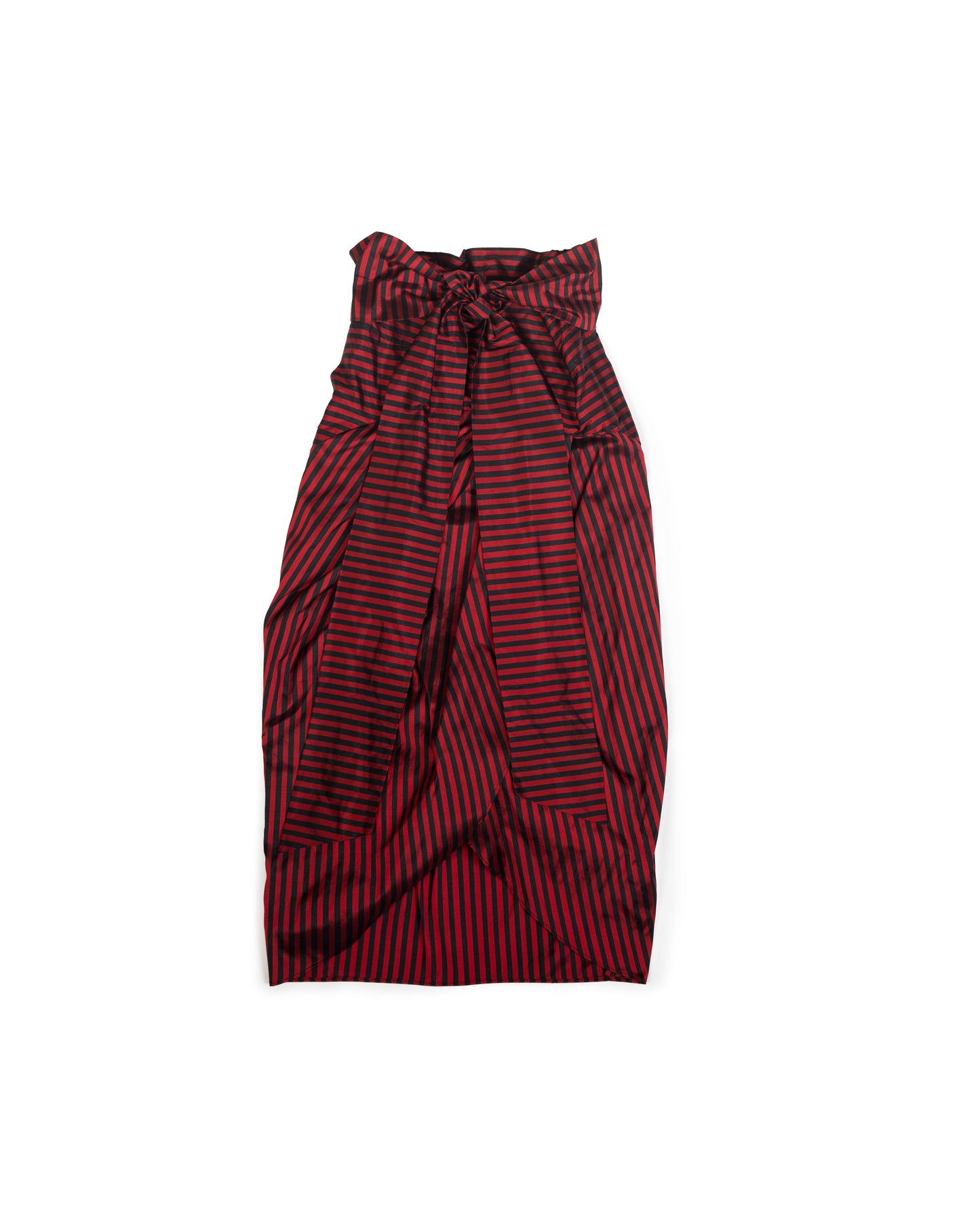 Tulip Skirt - Scarlet Stripe - Silk  Shantung