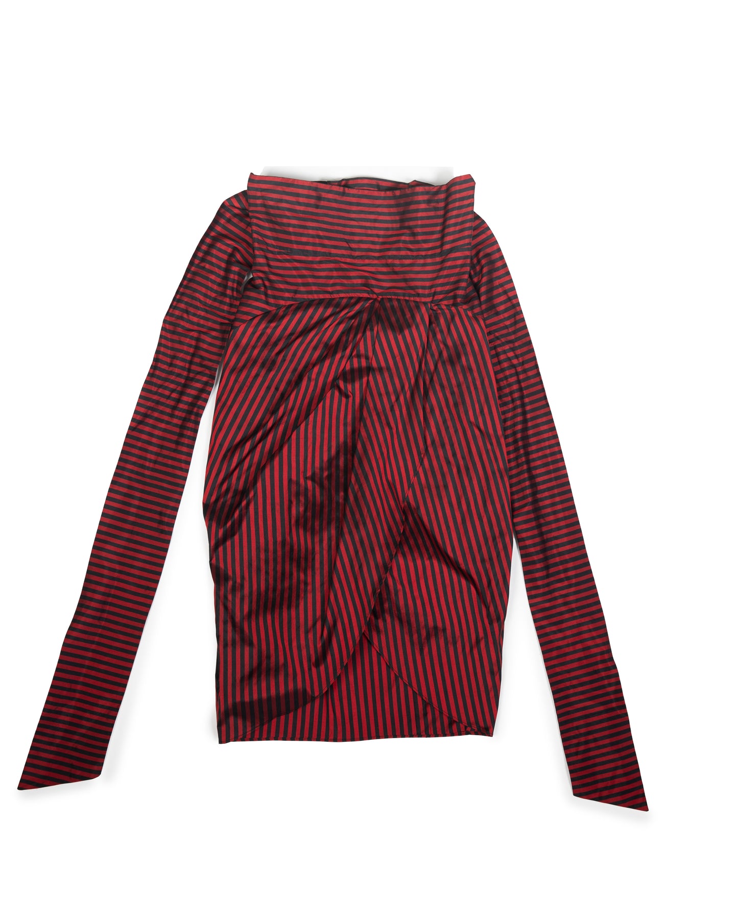 Tulip Skirt - Scarlet Stripe - Silk  Shantung
