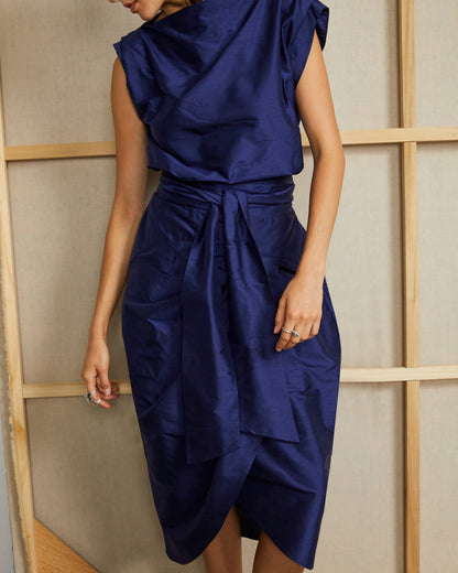 Tulip Skirt - Sapphire - Silk