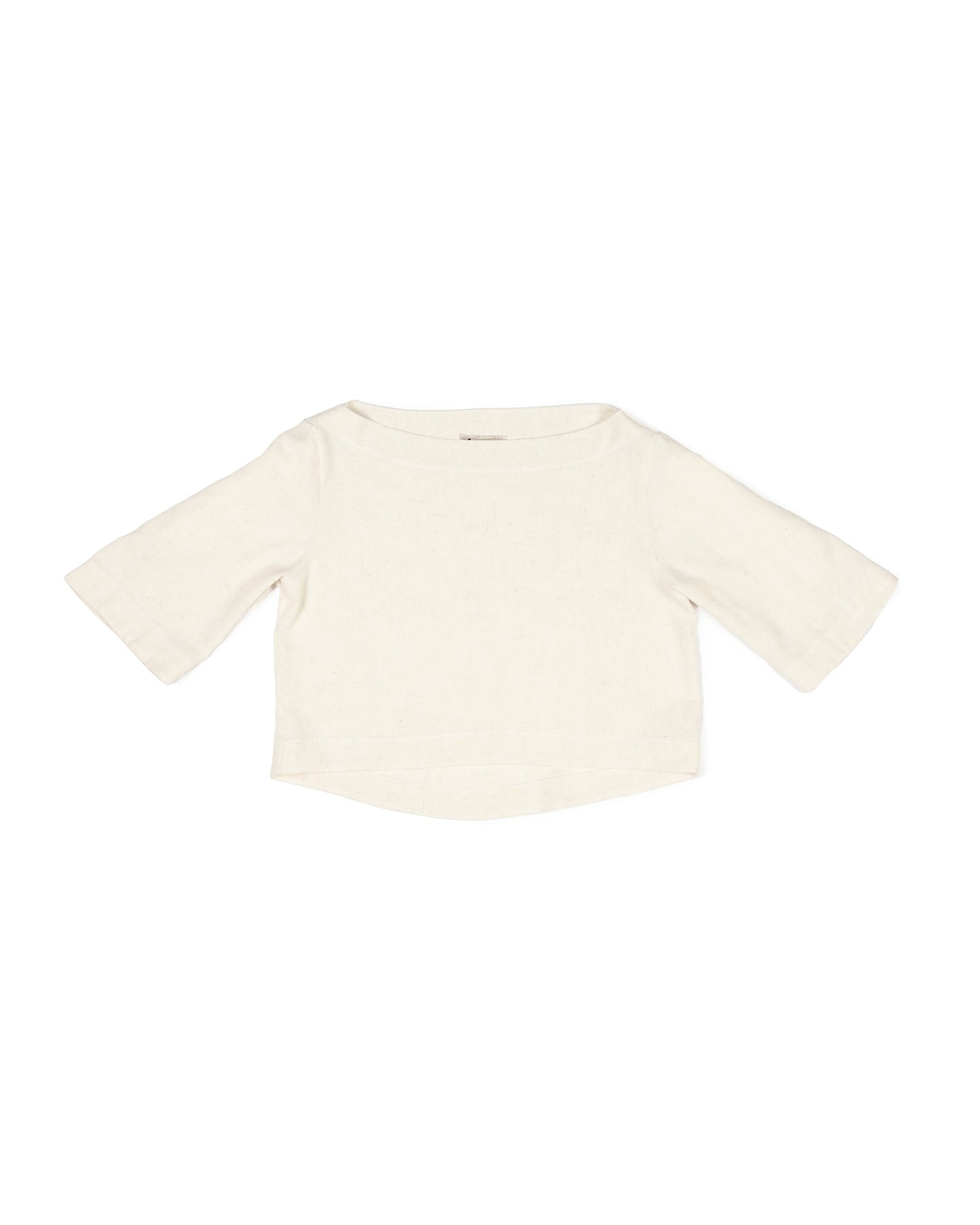 Zia Crop Top - Ecru - Rayon Linen Slub