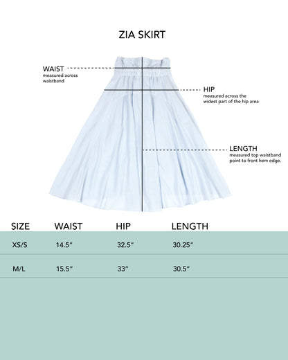 Zia Skirt - Cloud - Japanese Crepe Voile