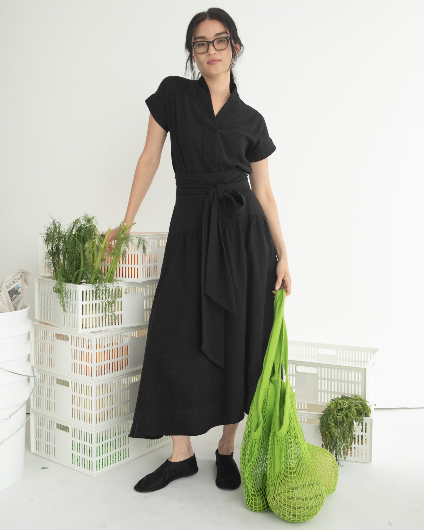 Zia Skirt - Black - Dobby