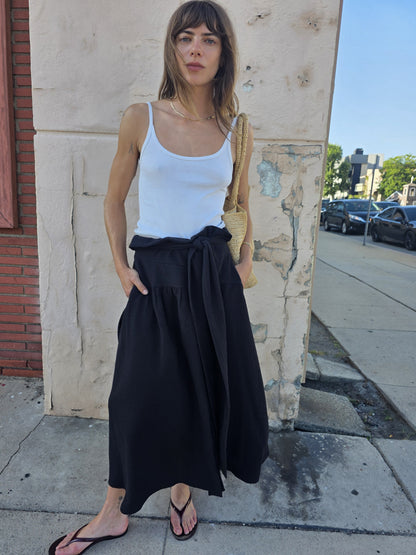 Zia Skirt - Black - Dobby
