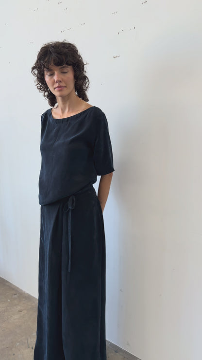 Calla Wrap Pant - Abyss - Cupro