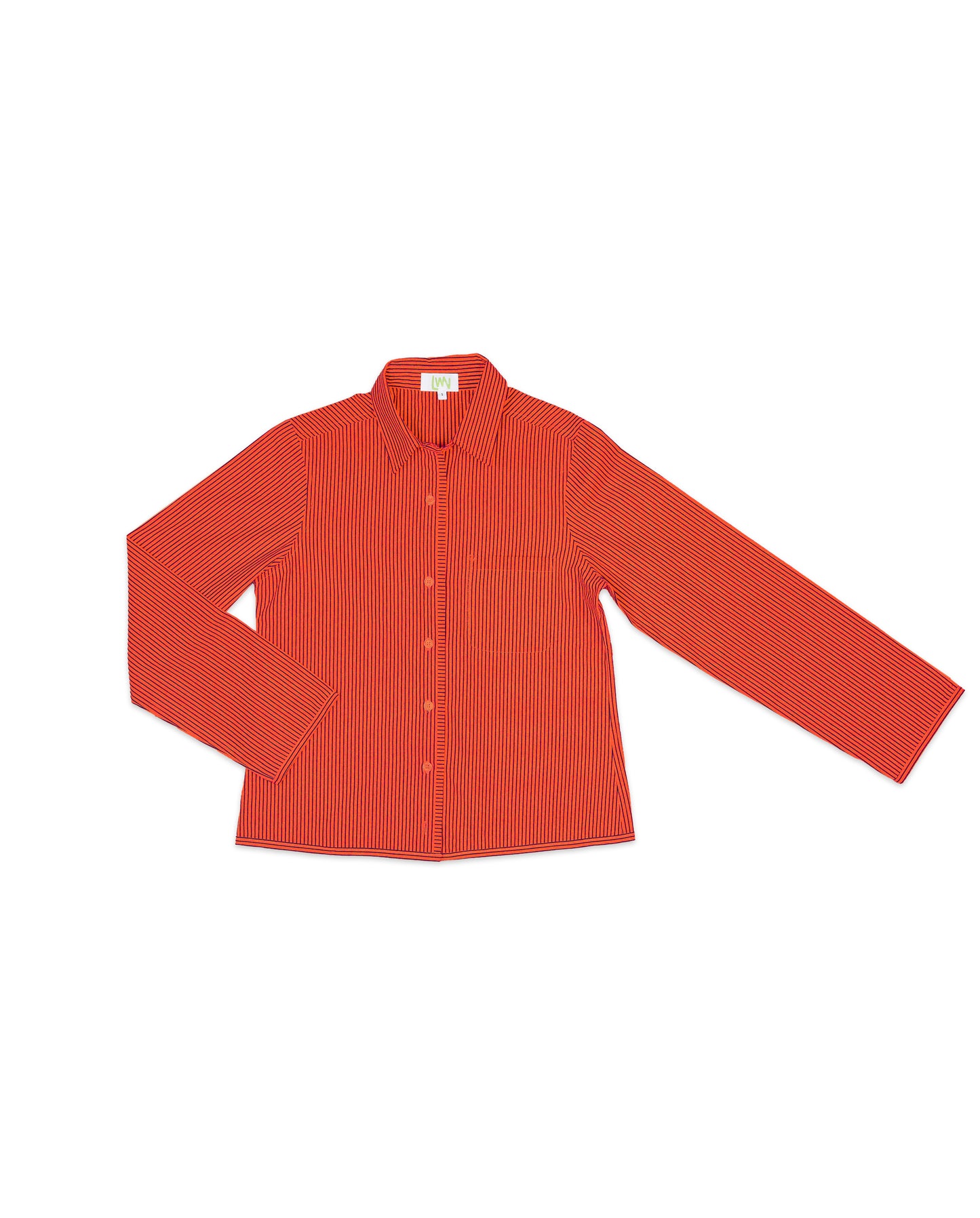 Sami Shirt - Tomato - Pencil Stripe