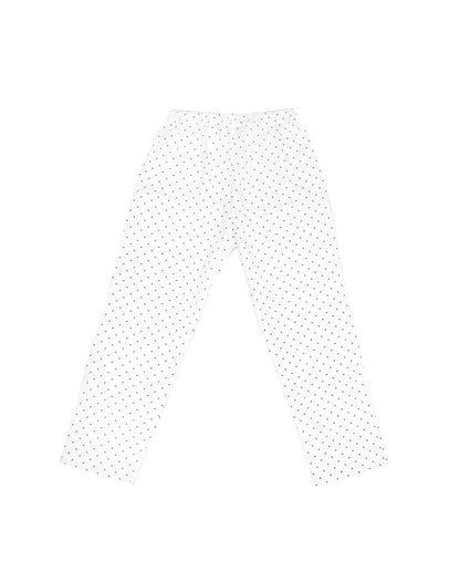 Strausii Pant - White - Dotty Stretch Poplin