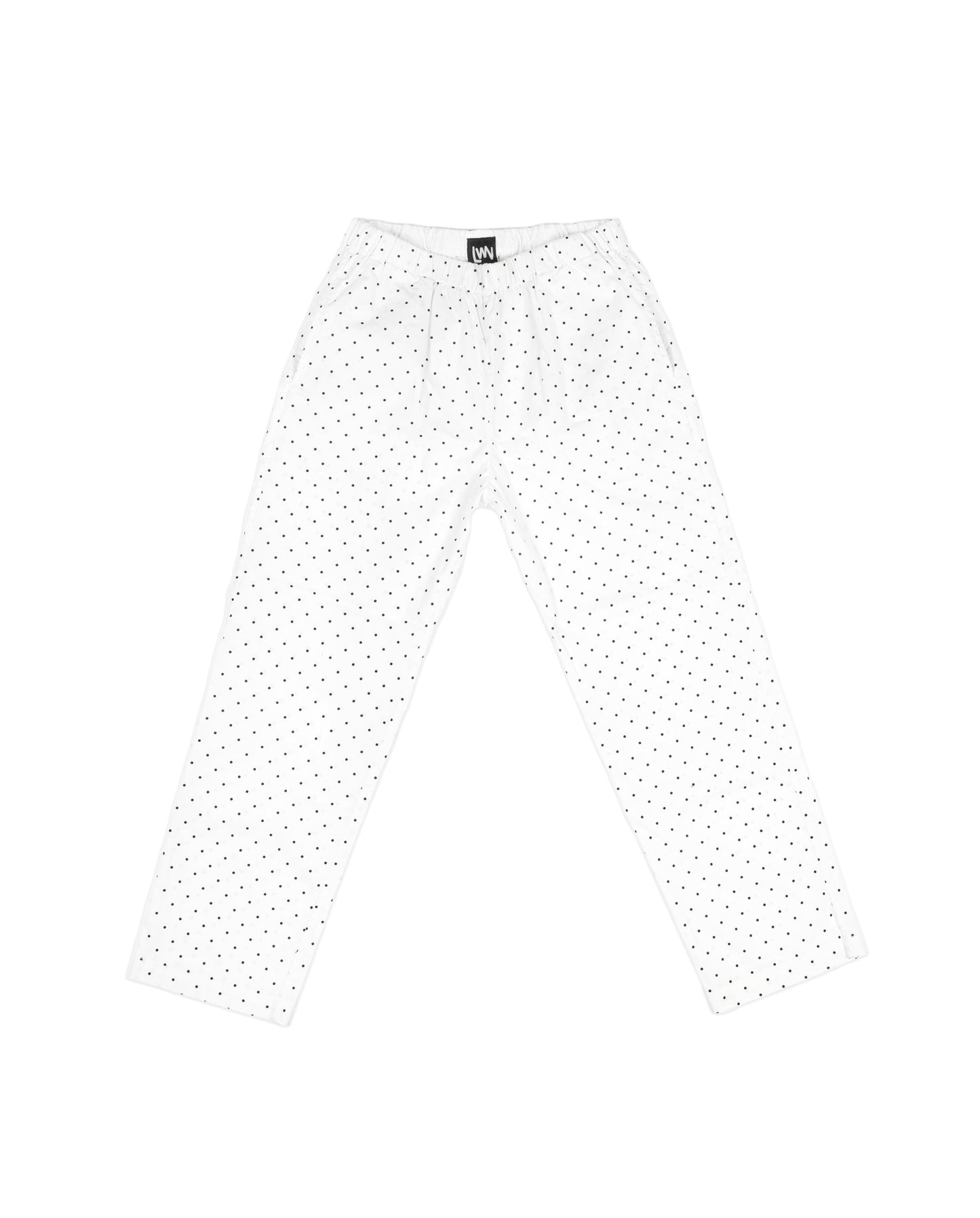 Strausii Pant - White - Dotty Stretch Poplin