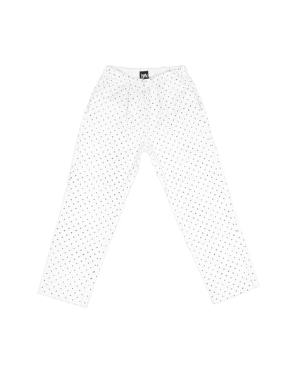 Strausii Pant - White - Dotty Stretch Poplin