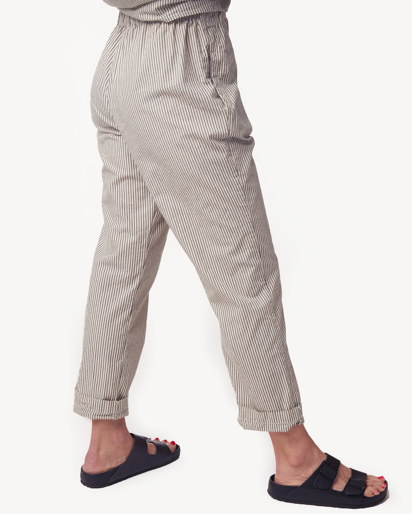 Strausii Pant - Natural - Pencil Stripe