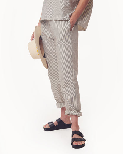 Strausii Pant - Natural - Pencil Stripe