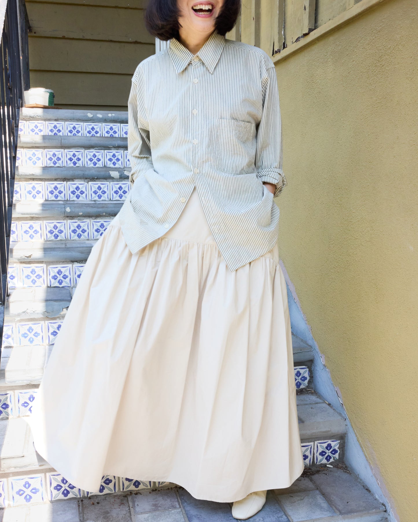 Talis Skirt - Sand - Typewriter Poplin